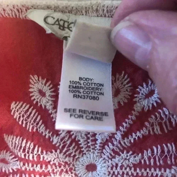 Cato Est 1948 Women’s 22/24W Peach and Beige Heavily Embroidered Peplum Blouse - Picture 7 of 7